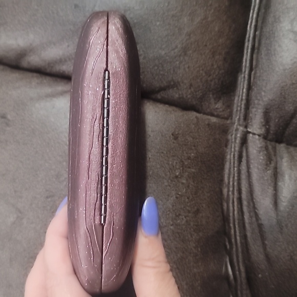 COTE D'AZUR burgundy maroon metallic sparkle glitter hard sunglass eyeglass case - Picture 5 of 7